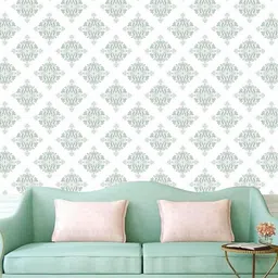 WallDaddy Green & White Floral Printed Waterproof Self-Adhesive Wallpaper-picture-26
