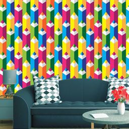 WallDaddy Green & Pink Geometric Designed Self Adhesive Wallpaper-13