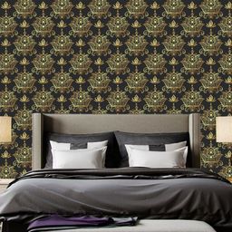 WallDaddy Black & Brown Ethnic Motifs Self Adhesive Wallpaper-image-85