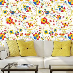 WallDaddy White Sparrow Flower Printed Wallpaper-image-19