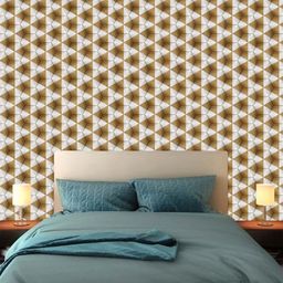 WallDaddy White & Brown Triangle Designed Self Adhesive Wallpaper-image-64