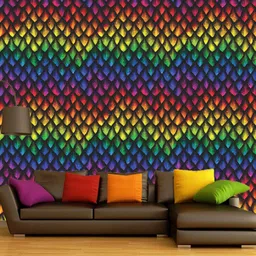 WallDaddy Blue & Red Girgit Designed Self Adhesive Wallpaper-image-53