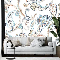 Wallpics White & Blue Floral Printed Wallpaper-image-73