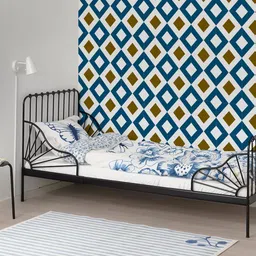 KAYRA DECOR White & Blue Retro Vintage Design Self Wall Painting Stencil-image-51