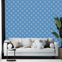 Wallpics Blue Printed Self-Adhesive Wallpaper-17