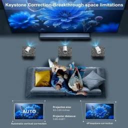 SuperToy 4K Ultra HD Smart Projector, 1080P Native, WiFi 6, Bluetooth 5.2, Built-in Apps (8400 lm / Wireless / Remote Controller) Portable Projector image 3