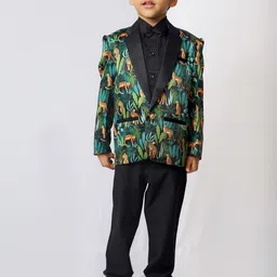 BAESD Boys Printed Single-Breasted Blazer-22