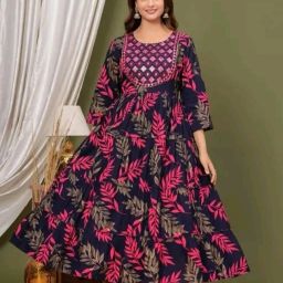 Women Gown Blue Midi/Calf Length Dress-image-56