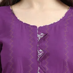 MIRAAN Printed Regular Pure Cotton Kurta with Patiala & Dupatta image 2