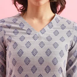KALINI Women Printed Regular Patchwork Kurta with Trousers & With Dupatta image 2