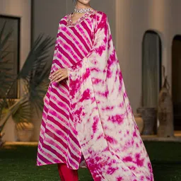 Yufta Women Printed Regular Thread Work Kurta with Trousers & With Dupatta image 3