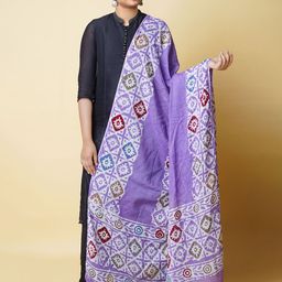 Unnati Silks Ethnic Motifs Printed Pure Cotton Batik Dupatta-1