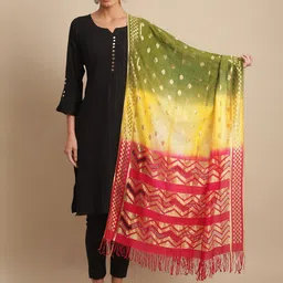 LOOM LEGACY Ethnic Motifs Woven Design Dupatta-image-95