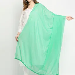 Dupatta Bazaar Women Sea Green Solid Pure Cotton Dupatta-35