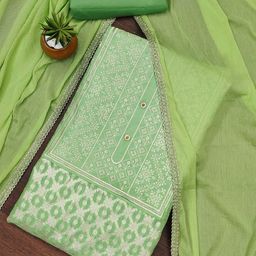SHADOW & SAINING Banarasi Jacquard Unstitched Dress Material-image-33