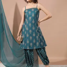 KETCH Ethnic Motifs Printed A-Line Kurta with Salwar & Dupatta image 1