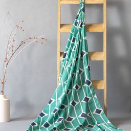 Contrast Living Geometric Printed Pure Cotton Scarf-10