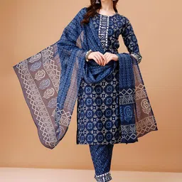 KALINI Floral Printed Kurta & Trousers With Dupatta-picture-50