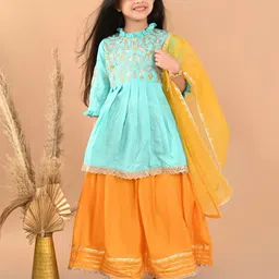 LilPicks Girls Embellished Zardozi Silk Ready to Wear Lehenga and Blouse With Dupatta-image-58