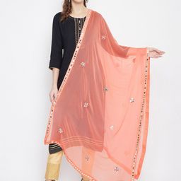 Clora Creation Embroidered Dupatta with Mirror Work-picture-3