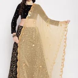 Clora Creation Floral Embroidered Dupatta With Gotta Patti-7