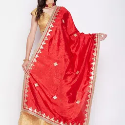 Clora Creation Ethnic Motifs Embroidered Dupatta with Gotta Patti-picture-31