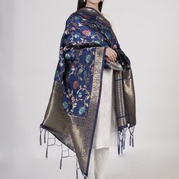 MUFFLY Floral Woven Design Dupatta-picture-31