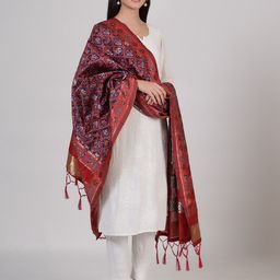 MUFFLY Ethnic Motifs Woven Design Dupatta-picture-10