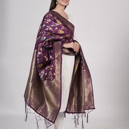 MUFFLY Woven Design Dupatta with Zari-picture-0