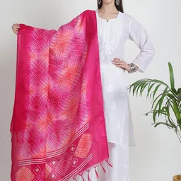 LOOM LEGACY Ethnic Motifs Printed Art Silk Dupatta-52