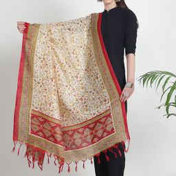 LOOM LEGACY Printed Art Silk Dupatta-12
