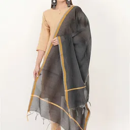 Livvie Striped Cotton Silk Dupatta-image-95