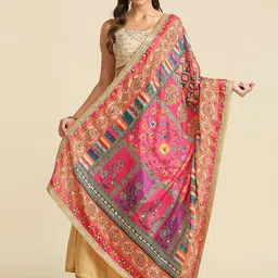 Dupatta Bazaar Mirror Work Ethnic Motifs Printed Dupatta image 1