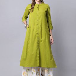 Pistaa Women Green Floral Printed Kurti with Palazzos & With Dupatta-picture-13