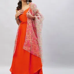 InWeave Floral Printed Organza Dupatta-picture-52