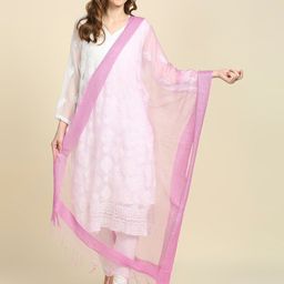 Dupatta Bazaar Mauve Organza Dupatta-picture-18