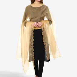 SWI Stylish Solid Zari Organza Dupatta-picture-57