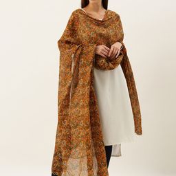Shaily Mustard & Green Printed Dupatta-picture-36