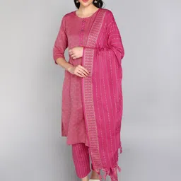 FASHIRE Women Regular Pure Cotton Kurta with Trousers & With Dupatta-4