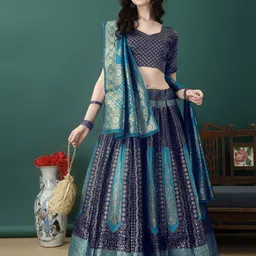 SWAMI STUDIO Ready to Wear Lehenga & Unstitched Blouse With Dupatta-picture-44
