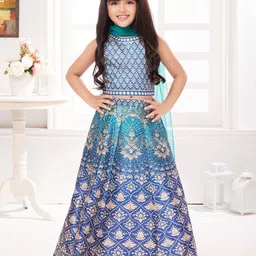 Tiny Kingdom Girls Printed Sequinned Ready to Wear Lehenga & Blouse With Dupatta-image-35