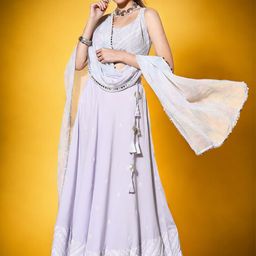 Ahalyaa Printed Ready to Wear Lehenga & Blouse With Dupatta-image-3