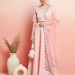 AKS Geometric Woven Design Ready to Wear Lehenga & Blouse With Dupatta-15