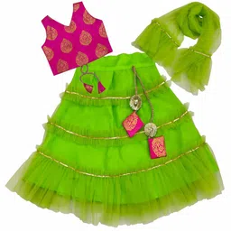 BAESD Girls Ready to Wear Gotta Patti Lehenga & Blouse With Dupatta-image-8