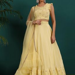 Ethnovog Embellished Sequinned Ready to Wear Lehenga & Blouse With Dupatta-9