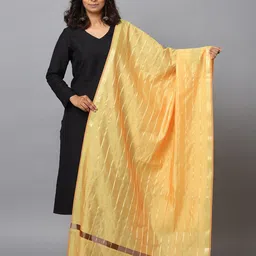 HELLA FASHIONS Striped Banarasi Silk Dupatta-picture-10