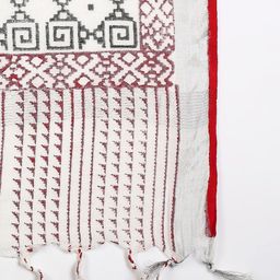 Dupatta Bazaar White & Red Hand Painted Dupatta image 2