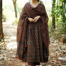 KALINI Women Ethnic Motifs Printed Regular Kurta with Trousers & With Dupatta image 3