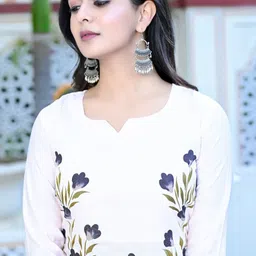 KALINI Floral Printed Regular Kurta With Trousers & Dupatta image 2