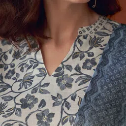 Anouk Floral Printed Regular Kurta with Trousers & Dupatta image 5